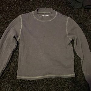 Women’s Black Cropped Long Sleeve Shirt